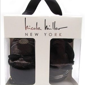 Nicole Miller Infant Black Kittie Booties